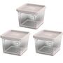 Imagem de Kit 3 Potes Para Alimentos Transparente Prisma 430Ml C/Tampa