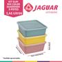 Imagem de Kit 3 Potes Slim Mix Color Quadrado 1,41lts Multiuso Jaguar