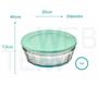 Imagem de Kit 3 Potes Tigela de Vidro com Tampa Plástica Laguna 1,5 Litros Vitazza:Para Servir,  Organização de Cozinha e Geladeira, Opção Sustentável