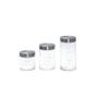 Imagem de Kit 3 Potes Vidro Tampa Inox Bolhas Redondo - Mozcada