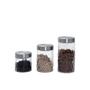 Imagem de Kit 3 Potes Vidro Tampa Inox Bolhas Redondo - Mozcada