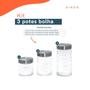 Imagem de Kit 3 Potes Vidro Tampa Inox Bolhas Redondo - Mozcada