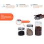Imagem de Kit 3 Potes Vidro Tampa Inox Bolhas Redondo - Mozcada