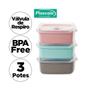 Imagem de Kit 3 Potes Wave 600ml P/ Micro-ondas Freezer Bpa Free