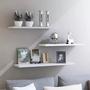 Imagem de Kit 3 Prateleira Lisa MDF 50x10 Branco Reta Quadros Fotos Livro Decoração