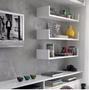 Imagem de Kit 3 Prateleira U 40x10 MDF Branco Nicho Livros Quadros Fotos Decoração Organizador