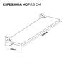 Imagem de Kit 3 Prateleiras Branco Com Suporte Bico Tucano MDF Multiuso 60X20