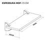 Imagem de Kit 3 Prateleiras MDF Preto Multiuso com Suporte Bico Tucano 40x20