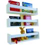 Imagem de Kit 3 Prateleiras Para Livros e Revistas  Estante Organizadora de Brinquedos Nicho Revisteiro Mdf 55 cm