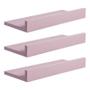 Imagem de Kit 3 Prateleiras Porta Quadros 30 x 15cm Rosa Claro Suporte Invisível