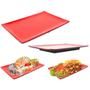 Imagem de Kit 3 Pratos para Sushi Culinaria Oriental 28x19cm Vermelho  Wellmix 