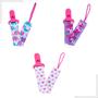 Imagem de Kit 3 Prendedor de Chupeta Pietra BabyKit 3 Prendedores de Chupetas Estampado Pietra Baby Menimo Menina Infantil Corrente Cordão Bebê Criança