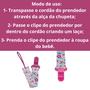 Imagem de Kit 3 Prendedor de Chupeta Pietra BabyKit 3 Prendedores de Chupetas Estampado Pietra Baby Menimo Menina Infantil Corrente Cordão Bebê Criança