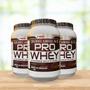 Imagem de Kit 3 Pro Whey Proteínas Xilitol WPC BCAA 900g Sabor Mousse De Chocolate Fisionutri