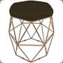 Imagem de Kit 3 Puff Decorativos Aramado Hexagonal Suede Cores Pé Aramado Bronze/Dourado/Preto - Clique E Decore