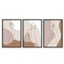 Imagem de Kit 3 Quadros Abstrato Curvas Mulher Moderno 33x24cm