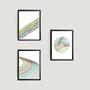 Imagem de Kit 3 Quadros Abstratos Linhas Coloridas 24x18cm
