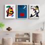 Imagem de Kit 3 Quadros Abstratos Obras De Miró 24X18Cm - Com Vidro
