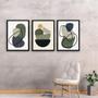 Imagem de Kit 3 Quadros Abstratos Sala Boho Style 24X18Cm - Com Vidro
