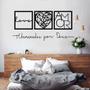 Imagem de Kit 3 Quadros Amor + Coração Geométrico + Frases de parede Abençaodos Deus Sonho Decorativo Cozinha Cabeceira