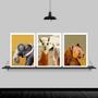 Imagem de Kit 3 Quadros Arte Animais Geométricos 24x18cm - com vidro