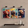 Imagem de Kit 3 Quadros Arte Mulheres AfricanasTurbante 24x18cm - com vidro