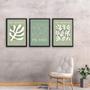 Imagem de Kit 3 Quadros Artes Matisse Picasso Verdes 33X24Cm