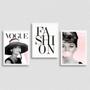 Imagem de Kit 3 Quadros Audrey Fashion 33x24cm