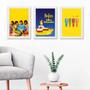 Imagem de Kit 3 Quadros Beatles Yellow Submarine 24x18cm - Com Vidro