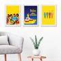 Imagem de Kit 3 Quadros Beatles Yellow Submarine 33x24cm