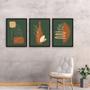 Imagem de Kit 3 Quadros Boho Verde Musgo e Terracota 24x18cm - com vidro