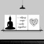 Imagem de Kit 3 Quadros Buda Mantra Coração 24x18cm - com vidro