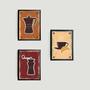 Imagem de Kit 3 Quadros Café Com Croissant 24x18cm - com vidro