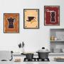 Imagem de Kit 3 Quadros Café Com Croissant 24x18cm
