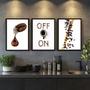 Imagem de Kit 3 Quadros Café Grãos - ON OFF 33x24cm - com vidro
