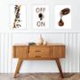 Imagem de Kit 3 Quadros Café Grãos - ON OFF 33x24cm - com vidro