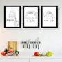 Imagem de Kit 3 Quadros Café Respira/Inspira/Não Pira 45x34cm - com vidro