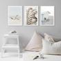 Imagem de Kit 3 Quadros Coleção Praia Branco e Bege 24x18cm - com vidro