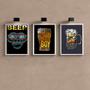 Imagem de Kit 3 Quadros Decoração Bar Barbearia Beer Boy 24x18cm - com vidro