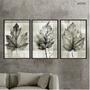 Imagem de Kit 3 quadros decorativos 40x60cm canvas folhas arvore textura classica art044