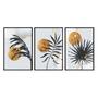 Imagem de Kit 3 quadros decorativos 40x60cm vidro sol e folhas douradas abstrato abg040