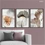 Imagem de Kit 3 quadros decorativos 60x80cm canvas floral nobre art031