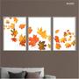 Imagem de Kit 3 quadros decorativos 60x80cm canvas folhas de outono ao vento flnt050