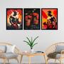 Imagem de Kit 3 Quadros Decorativos Artes Boxe 45x34cm - com vidro