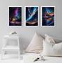 Imagem de Kit 3 Quadros Decorativos Aurora Boreal 24X18Cm - Com Vidro