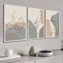 Imagem de Kit 3 Quadros Decorativos Casal Em Curvas Silhueta P/ Quarto Casa 60x40 Vinil