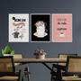Imagem de Kit 3 Quadros Decorativos Dose De Café Fé 45X34 Vidro Branca