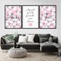 Imagem de Kit 3 Quadros Decorativos Fé Amor Triângulos Rosa