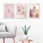 Imagem de Kit 3 Quadros Decorativos Fotografias BorboletasRosas 24x18cm