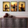 Imagem de Kit 3 Quadros Decorativos Fotografias Pescadores 24x18cm - com vidro